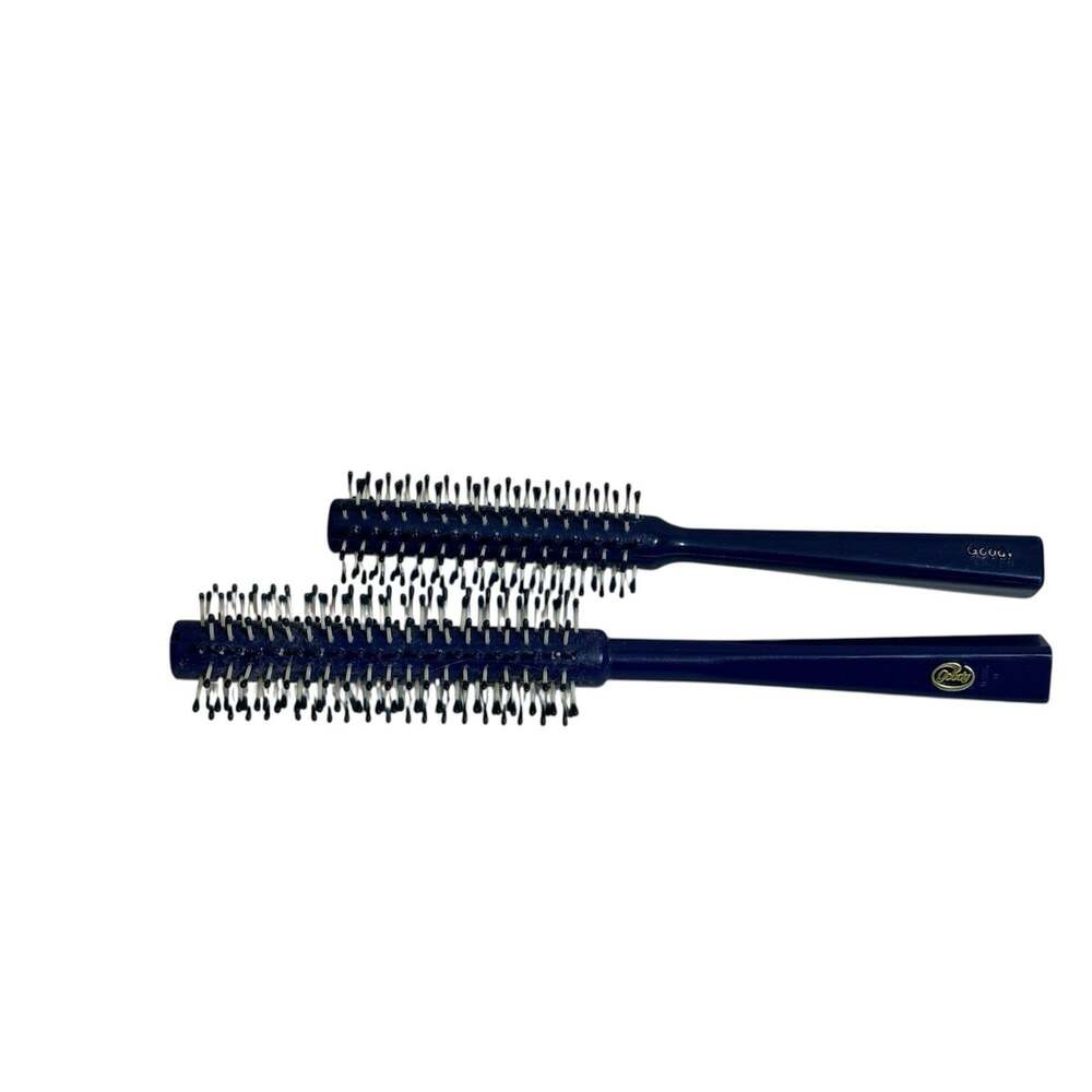 Vintage Pre Owned Goody Small Barrel Round Brush Blue Set Of 2